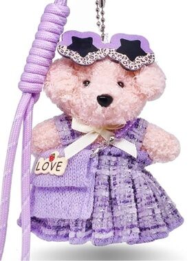 Plush viral Teddy bearkeychain bag charm with outfit dress her up NOT FROM TEMU